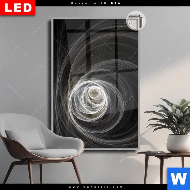 Leuchtbild Acrylglas Canvalight® DIA | Lichtmalerei - Tanz der Linien | Hochformat