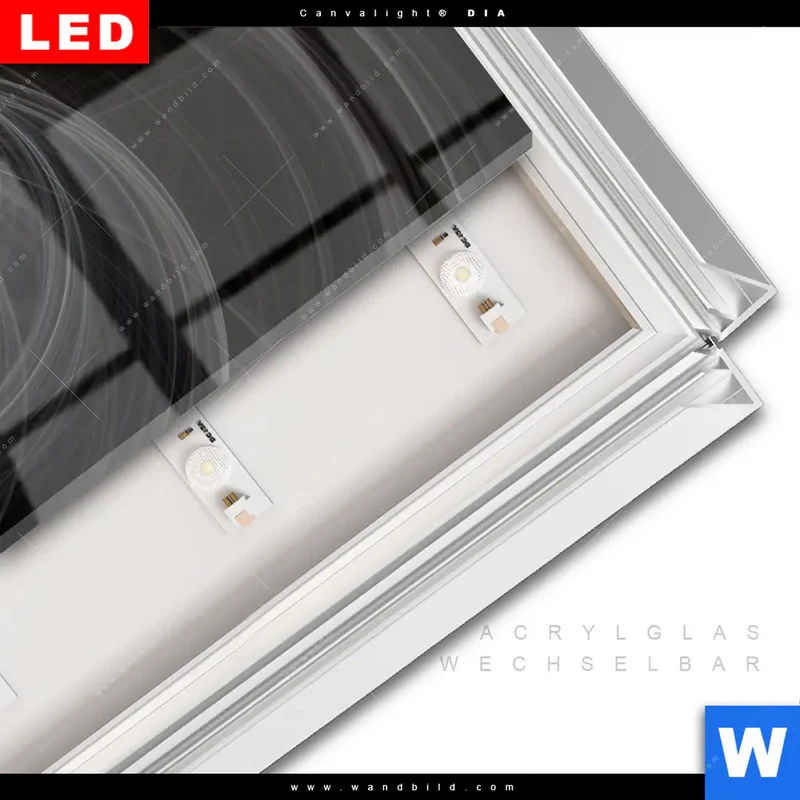 Leuchtbild Acrylglas Canvalight® DIA | Lichtmalerei - Tanz der Linien | Hochformat