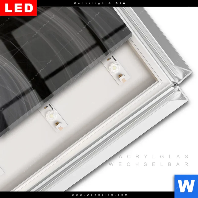 Leuchtbild Acrylglas Canvalight® DIA | Lichtmalerei - Tanz der Linien | Schmal
