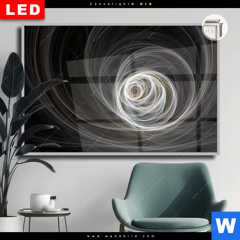 Leuchtbild Acrylglas Canvalight® DIA | Lichtmalerei - Tanz der Linien | Querformat