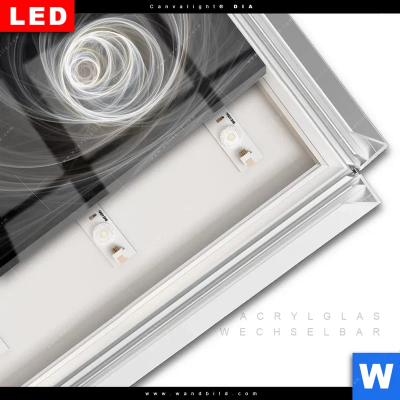 Leuchtbild Acrylglas Canvalight® DIA | Lichtmalerei - Tanz der Linien | Querformat