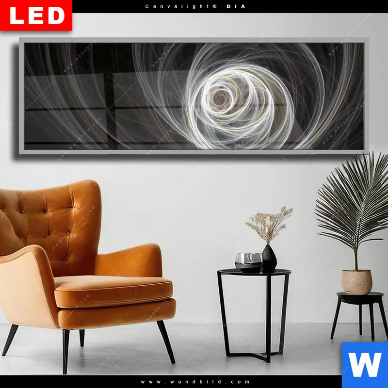 Wechselmotiv Acrylglas Canvalight® DIA | Lichtmalerei - Tanz der Linien | Panorama