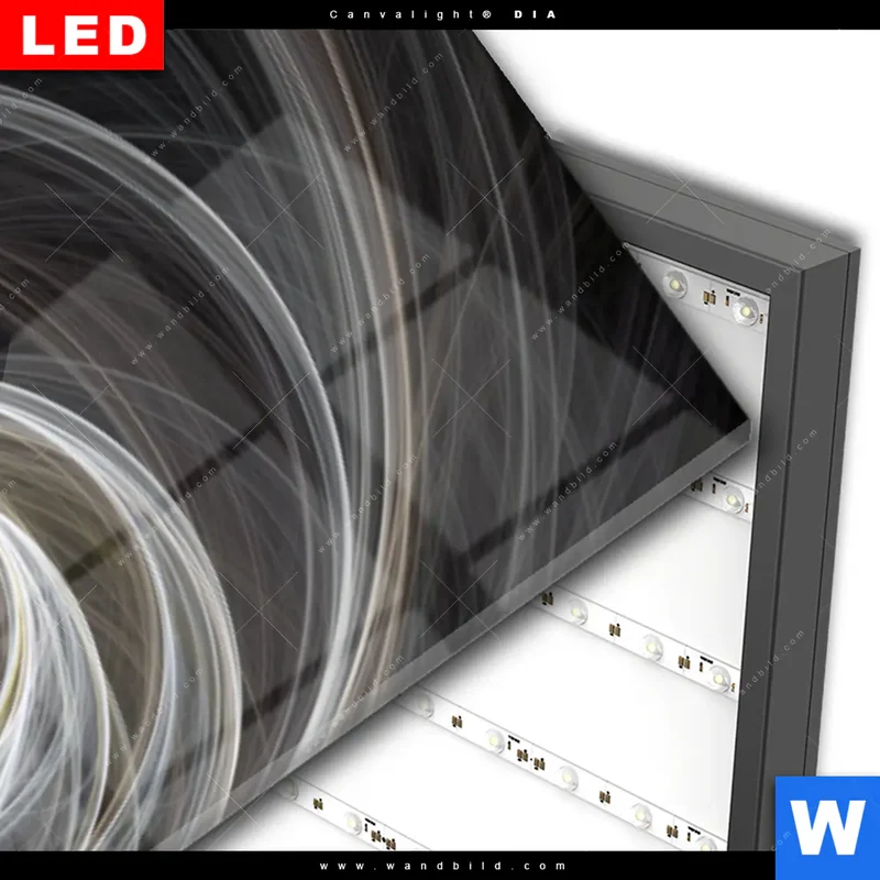 Wechselmotiv Acrylglas Canvalight® DIA | Lichtmalerei - Tanz der Linien | Panorama