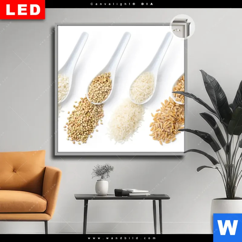 Leuchtbild Acrylglas Canvalight® DIA | Vielfalt im Löffel | Quadrat