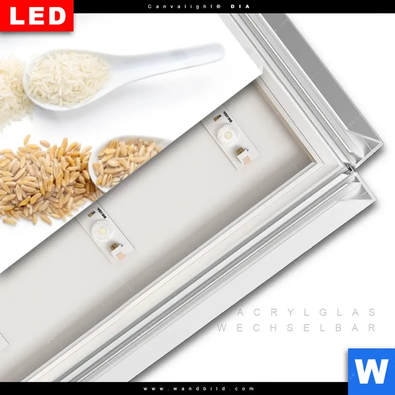 Leuchtbild Acrylglas Canvalight® DIA | Vielfalt im Löffel | Quadrat