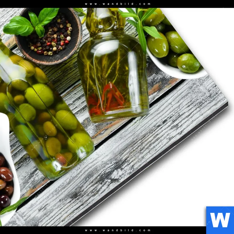 Alu-Dibond Bild | Mediterrane Olivenvielfalt | Quadrat