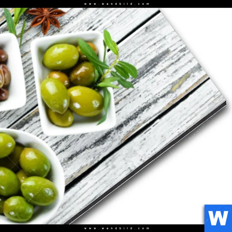 Alu-Dibond Bild | Mediterrane Olivenvielfalt | Panorama