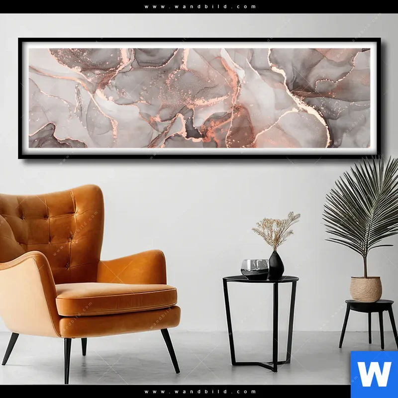 Poster | Fluid Art in edlen Metallic-Tönen | Panorama