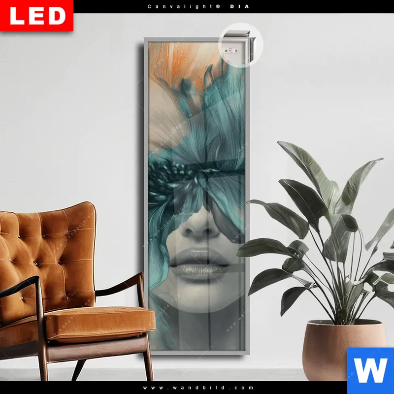 Leuchtbild Acrylglas Canvalight® DIA | Verhüllte Schönheit | Schmal