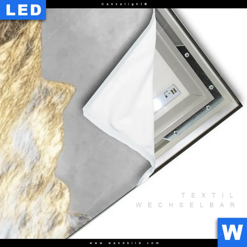 Canvalight® Leuchtbild | Stille der goldenen Berge | Schmal