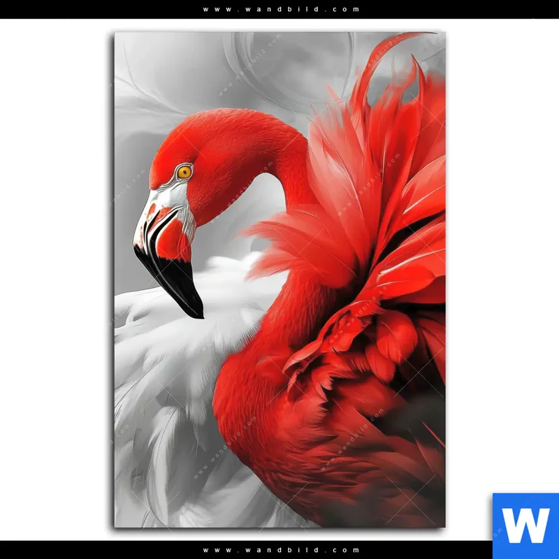 Alu-Dibond Bild | Roter Flamingo | Hochformat
