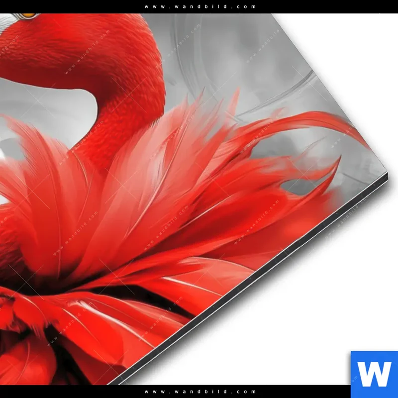 Alu-Dibond Bild | Roter Flamingo | Hochformat