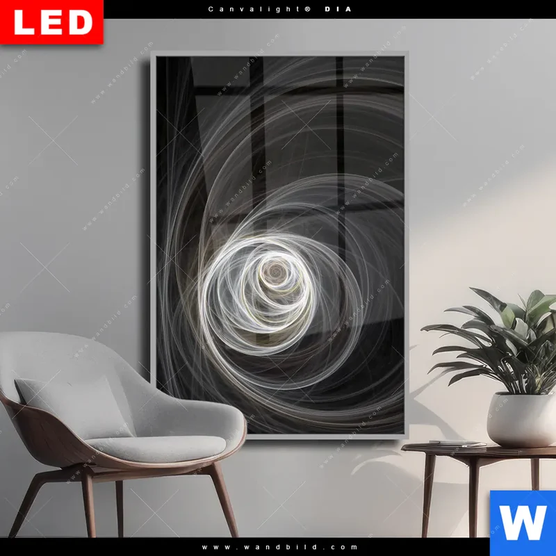 Wechselmotiv Acrylglas Canvalight® DIA | Lichtmalerei - Tanz der Linien | Hochformat