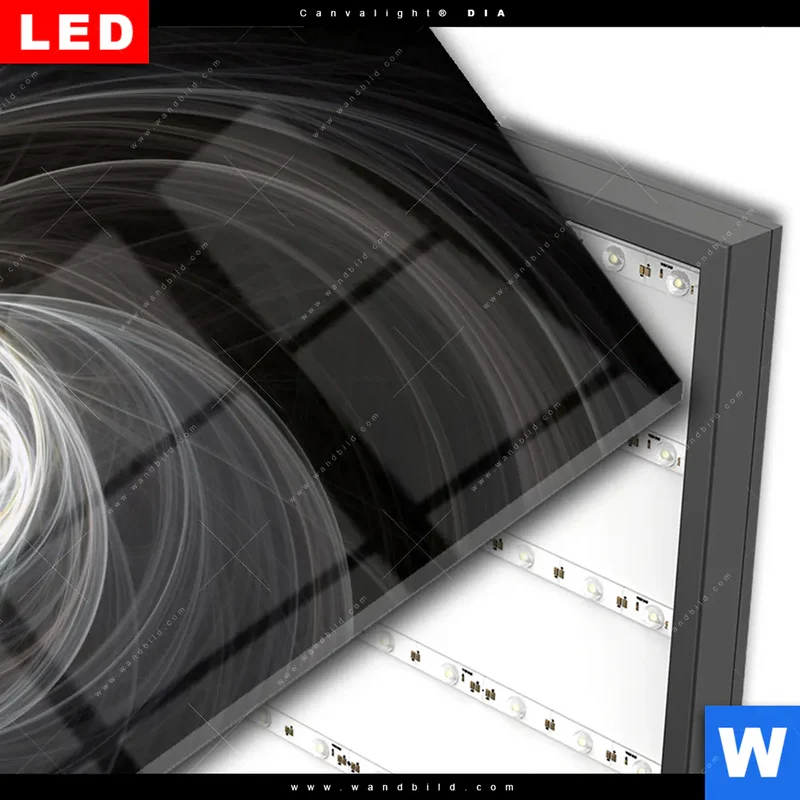 Wechselmotiv Acrylglas Canvalight® DIA | Lichtmalerei - Tanz der Linien | Hochformat