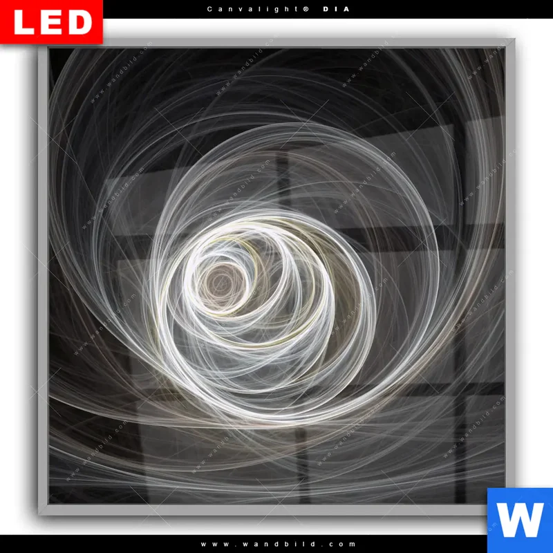 Leuchtbild Acrylglas Canvalight® DIA | Lichtmalerei - Tanz der Linien | Quadrat