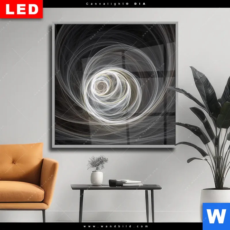 Wechselmotiv Acrylglas Canvalight® DIA | Lichtmalerei - Tanz der Linien | Quadrat