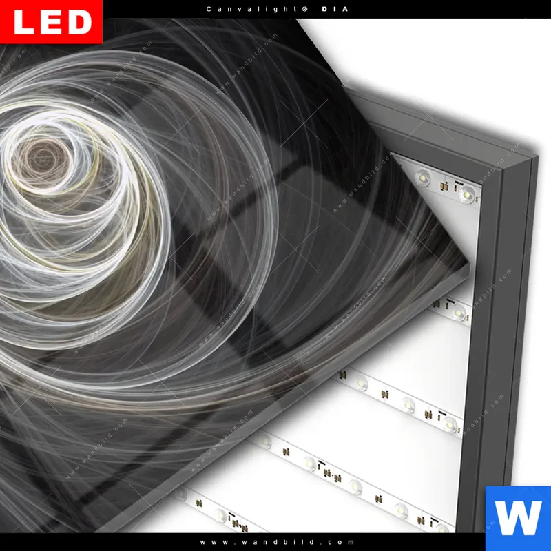 Wechselmotiv Acrylglas Canvalight® DIA | Lichtmalerei - Tanz der Linien | Quadrat