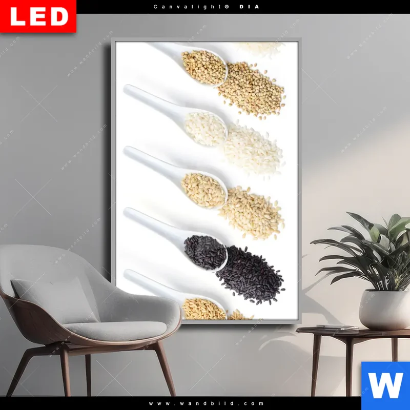 Wechselmotiv Acrylglas Canvalight® DIA | Vielfalt im Löffel | Hochformat