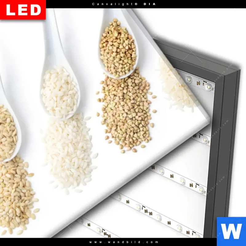 Wechselmotiv Acrylglas Canvalight® DIA | Vielfalt im Löffel | Hochformat
