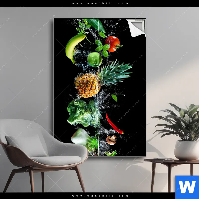 Spannbild | Obst & Gemüse - Splash-Moment | Hochformat