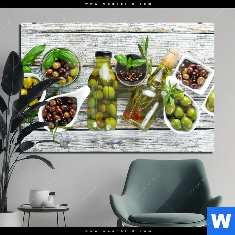 Acrylglasbild | Mediterrane Olivenvielfalt | Querformat