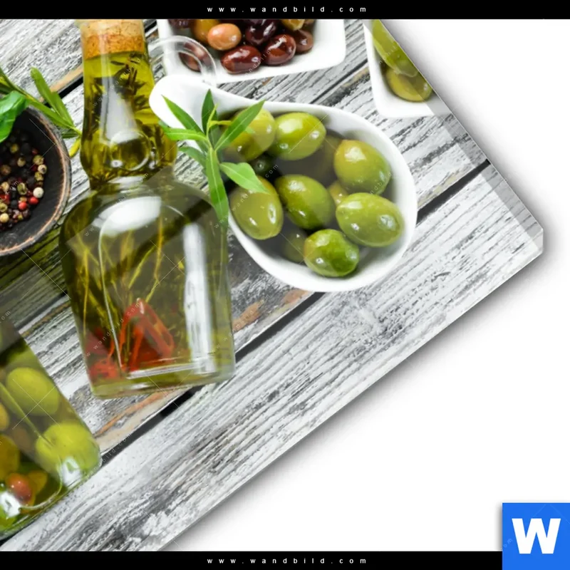 Acrylglasbild | Mediterrane Olivenvielfalt | Querformat