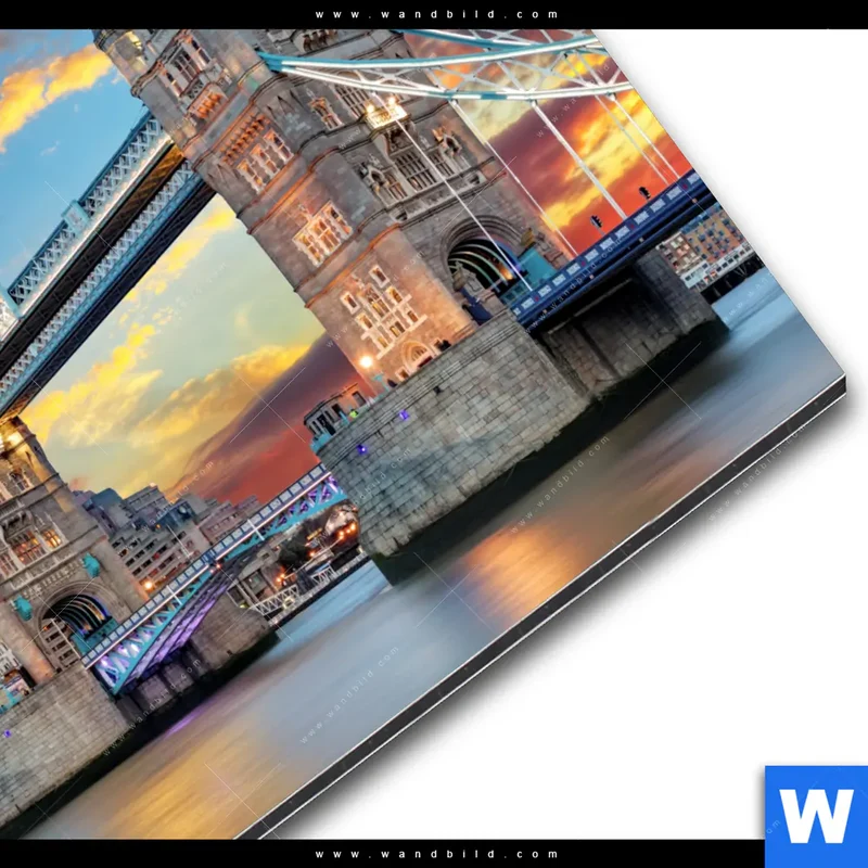 Alu-Dibond Bild | Tower Bridge im Abendglanz | Rund