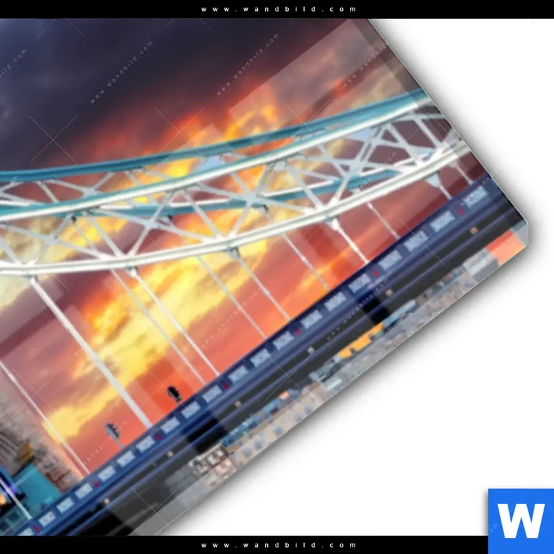 Acrylglasbild | Tower Bridge im Abendglanz | Panorama