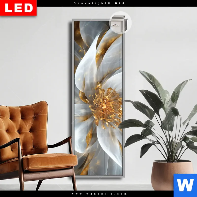 Leuchtbild Acrylglas Canvalight® DIA | Zarte Luxusblüte | Schmal