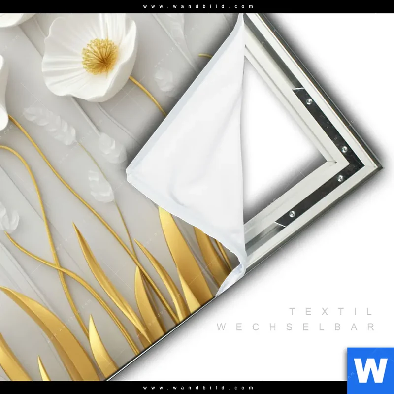 Spannbild | Florale Leichtigkeit mit Goldglanz | Querformat