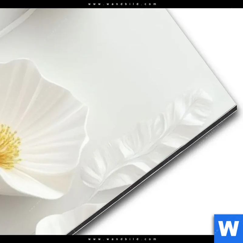 Alu-Dibond Bild | Florale Leichtigkeit mit Goldglanz | Schmal
