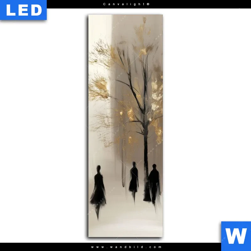 Canvalight® Leuchtbild | Goldene Stille der Großstadt | Schmal