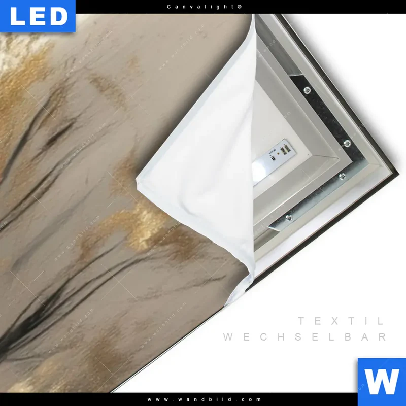 Canvalight® Leuchtbild | Goldene Stille der Großstadt | Schmal