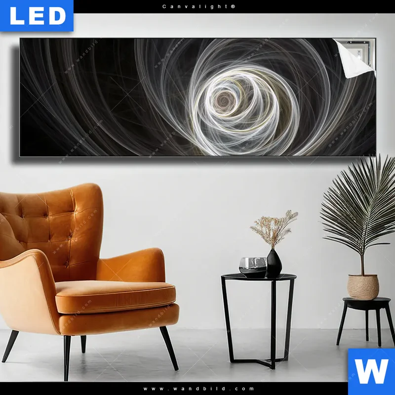 Canvalight® Leuchtbild | Lichtmalerei - Tanz der Linien | Panorama