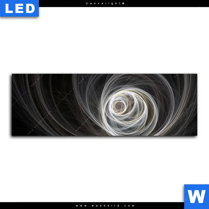 Canvalight® Leuchtbild | Lichtmalerei - Tanz der Linien | Panorama