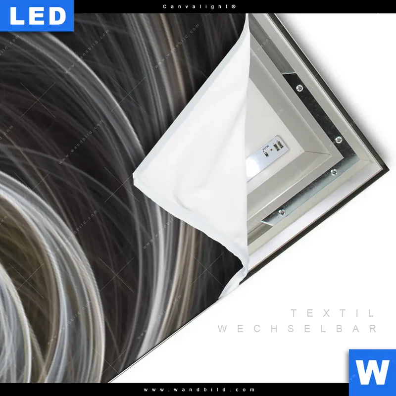 Canvalight® Leuchtbild | Lichtmalerei - Tanz der Linien | Panorama