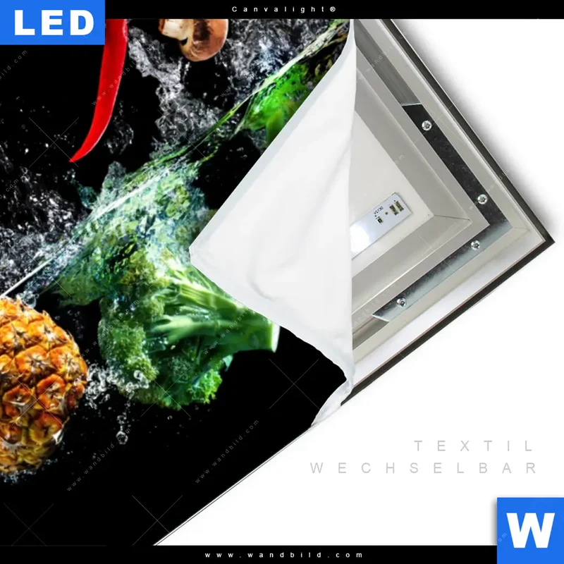 Canvalight® Leuchtbild | Obst & Gemüse - Splash-Moment | Querformat
