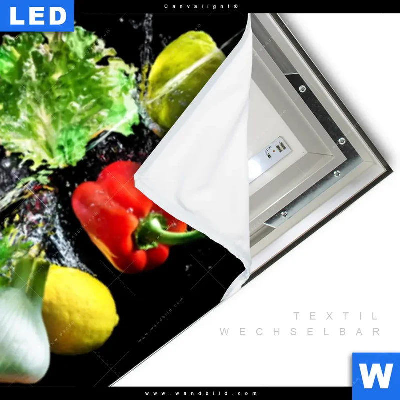 Canvalight® Leuchtbild | Obst & Gemüse - Splash-Moment | Panorama