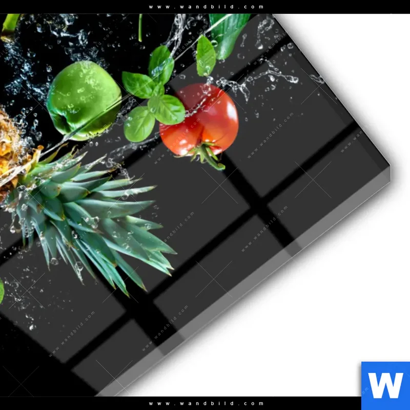 Acrylglasbild | Obst & Gemüse - Splash-Moment | Hochformat