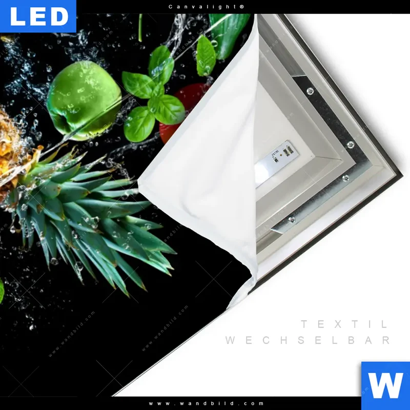 Canvalight® Leuchtbild | Obst & Gemüse - Splash-Moment | Hochformat