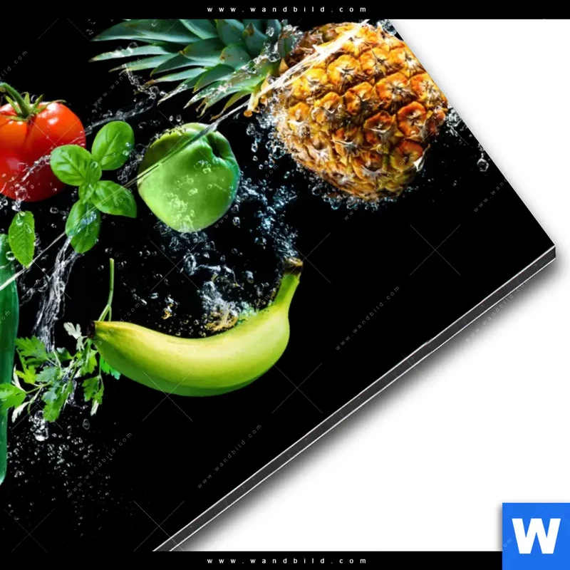 Alu-Dibond Bild | Obst & Gemüse - Splash-Moment | Rund