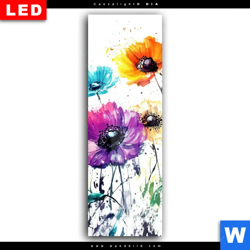 Wechselmotiv Acrylglas Canvalight® DIA | Bunte Blütenexplosion | Schmal