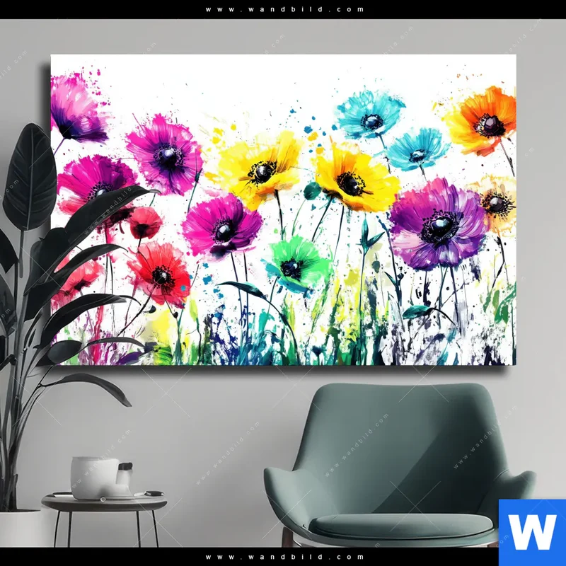 Leinwandbild | Bunte Blütenexplosion | Querformat