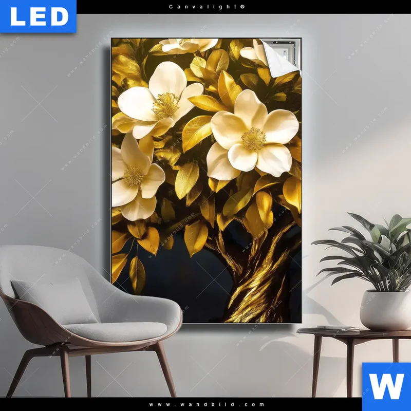 Canvalight® Leuchtbild | Blütenbaum im Luxusdesign | Hochformat