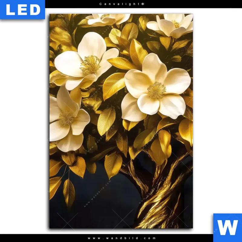 Canvalight® Leuchtbild | Blütenbaum im Luxusdesign | Hochformat