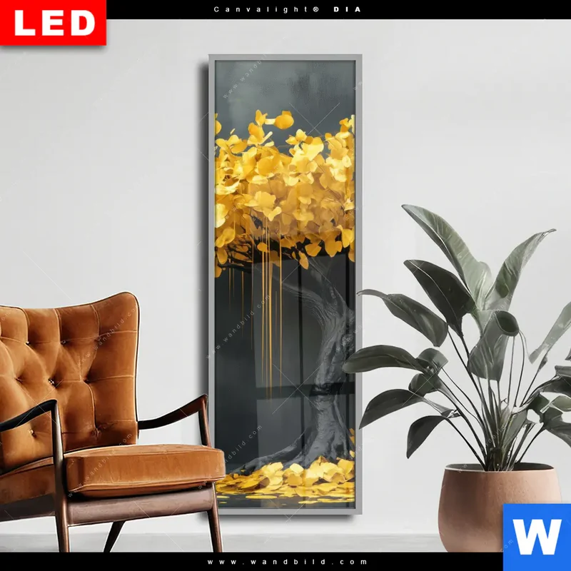 Wechselmotiv Acrylglas Canvalight® DIA | Goldener Lebensbaum | Schmal