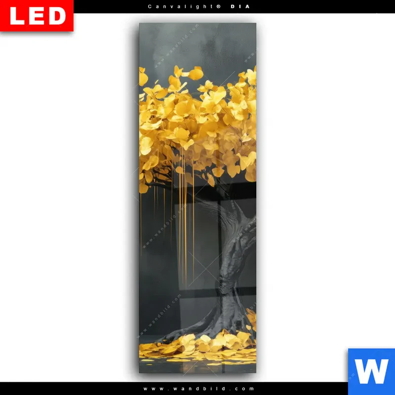Wechselmotiv Acrylglas Canvalight® DIA | Goldener Lebensbaum | Schmal