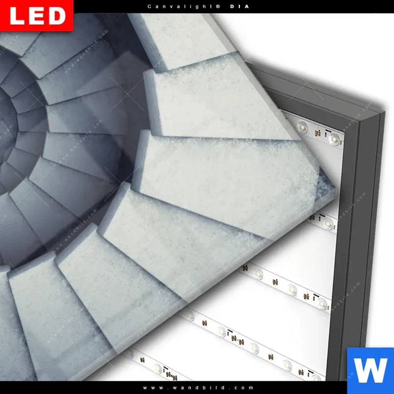 Wechselmotiv Acrylglas Canvalight® DIA | Stufen der Unendlichkeit | Hochformat