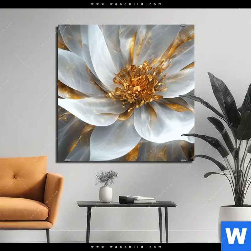 Alu-Dibond Bild | Zarte Luxusblüte | Quadrat