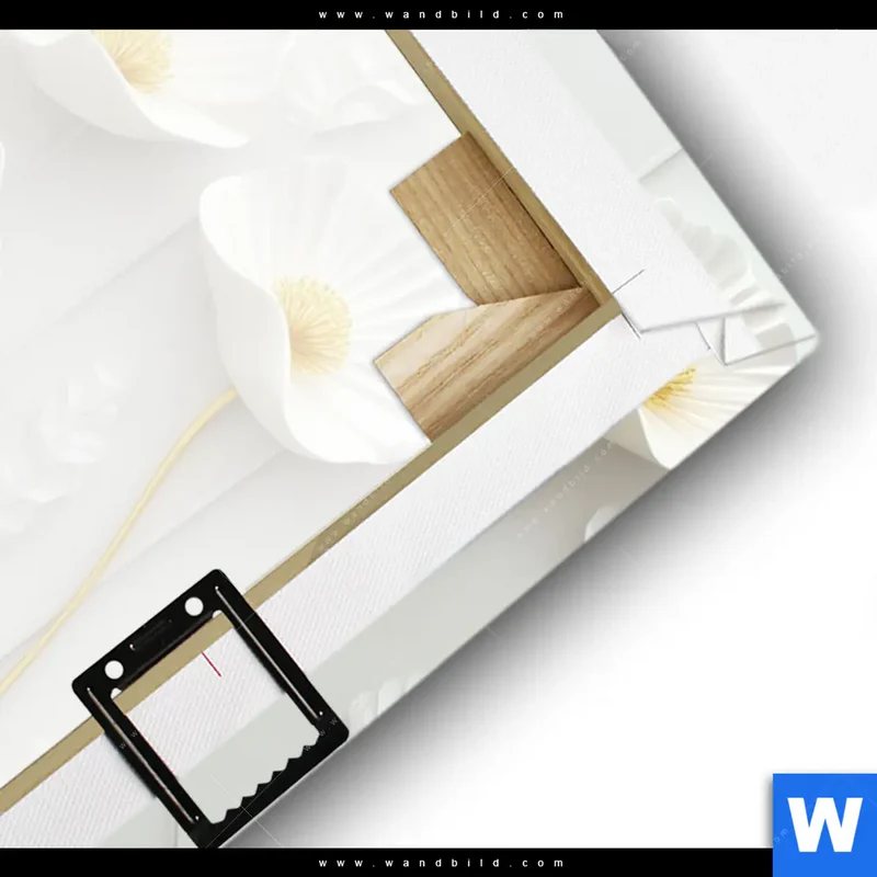 Leinwandbild | Florale Leichtigkeit mit Goldglanz | Hochformat